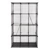 3-Tier Wire Cat Cage, Large Kennels Playpen with 3 Platforms, 3 Ramp Ladders and 4 Doors, 42" x 42" x 72", Black XH