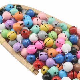 10 Pcs 14mm Iron Candy Color Paint Small Bell Keychain Doll Accessories Pet Collar Pendant Christmas Metal Bell (Color: Red)