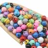 10 Pcs 14mm Iron Candy Color Paint Small Bell Keychain Doll Accessories Pet Collar Pendant Christmas Metal Bell