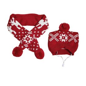 Dog Christmas Reindeer Elk Antlers Headband and Scarf Set Pet Christmas Costume Dog Costumes Accessories for Dogs and Cats (Color: snowflake, size: L)