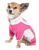 Pet Life Active 'Warm-Pup' Heathered Performance 4-Way Stretch Two-Toned Full Body Warm Up