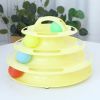 Qsezeny 4 Levels Pet Cat Toy Training Amusement Plate Kitten Tower Tracks Disc Cat Intelligence Amusement Triple Disc tumbler